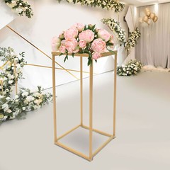 10pcs 24″ tall Matte Gold Geometric Metal Stands Wedding Flower Vase Holders