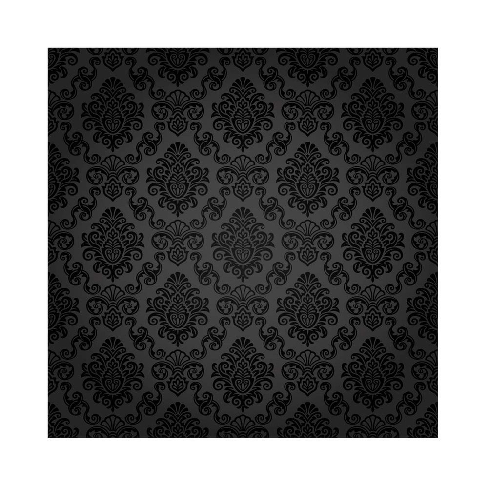 Haoyiyi 8x8ft Black Damask Floral Pattern Backdrop Vintage Classic Flower Pat…