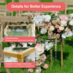 10pc 23.6” Tall Gold Metal Flower Stand For Wedding Table Centerpieces Decor