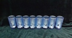 Wedding Decor- Vase / Candle Holder – Frosted Floral Periwinkle Blue