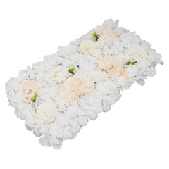 12PCS Artificial Flower Wall Panels White Artificial Flower Wall Backdrop Panels