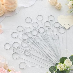 Hotop 30 Pcs Floral Card Holder Pick Metal Wire Flower Place Silver