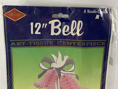 Vintage Beistle Co Honeycomb Paper 12″ Bell Art Tissue Centerpiece Shower 1983