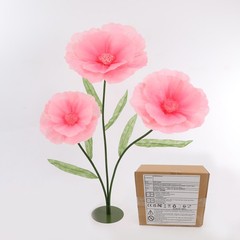 3 Heads Giant Floor Standing Artificial Hibiscus Flower With Base Wedding Event