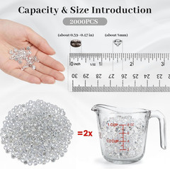 Fake Diamonds, 2000 PCS Mini Loose Diamonds Fake Crystals Rhinestones for Vase F