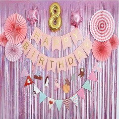 Pink Backdrop Streamers 2 Pack 1M*2M Metallic Tinsel Foil Fringe Curtains fo…