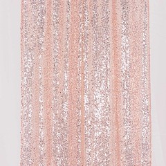 2 BLUSH 8ft x 2ft Sequined Backdrop Curtain with Rod Pockets Wedding Decorations