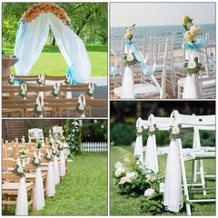WGXX 24 Set Large Pew Decorations for Weddings 31.5″ 31.5inch, Gardenia