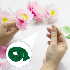 15Pcs Stocking Flower Fabric 65cm/26″ for DIY Mesh Flowers Making, Dark Green