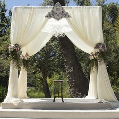 Wisfor 10Ft Metal Wedding Backdrop Stand Double Drape Party Stage Canopy Frame