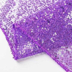2 PURPLE 8ft x 2ft Sequined Backdrop Curtain with Rod Pockets Wedding