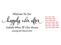 Wedding Sign Decal Happily Ever After Welcome Sticker | Mirror Wall Vinyl
