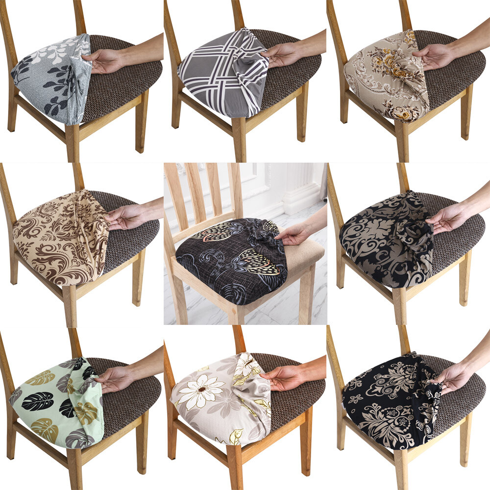 Stretch Seat Covers for Dining Chairs Wedding Banquet Chair Cushion Slipcovers