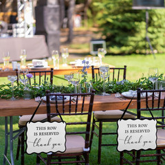 2 Pack Wooden Reserved Signs for Wedding Chair 8.5 X 11 Inch This Row Is Reserve