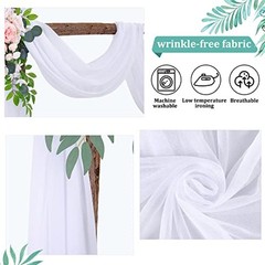 Wedding Arch Draping Fabric Arch Drapes 19Ft length x 28″ width (1 Panel) White