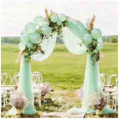 Wedding Arch Draping Fabric 1 Panel 29″ x 20FT Mint Green Sheer Tulle Drapes