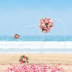 3 Pcs Metal Stand Wedding Arch Backdrop Stand For Ceremony Party Yard Home Decor