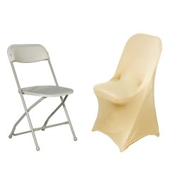 10 Champagne Stretchable Spandex Chair Covers Event Party Reception Decorations