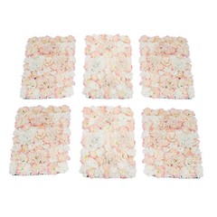 6Pcs Artificial Silk Flower Wall Panel Floral Backdrop Party Wedding Decoration