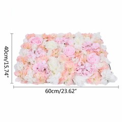4pcs Artificial Rose Flower Wall Hydrangea Panel Bouquet Wedding Party Home Deco