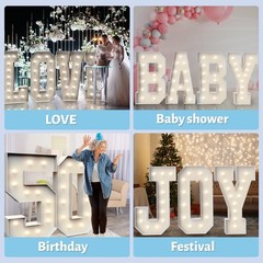 4FT Marquee Light Up Letters M,Party Decoration Large Marquee Light Up Letter…