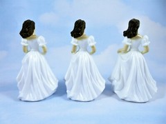 Bridal Shower Cake Topper Or Wedding Decor 4.5″ Lady In White Gown Lot Of 3