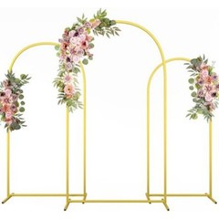 3 X Metal Arch Backdrop Stand Wedding Frame 7.2/6.6/6 FT for Party Decor Outdoor