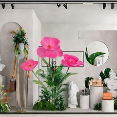 Giant Artificial Flower Poppy 69in; Wedding Decor; Photo Prop; Metal Base