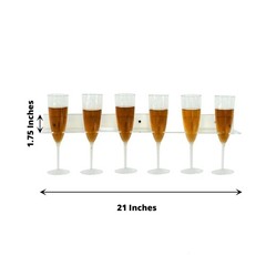 CLEAR 2 Acrylic 21″ Wine Glass Rack Wall Mounted Champagne Flute SHELVES Party