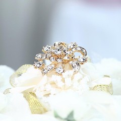 100 pcs Gold Metal Assorted Brooches Floral Pins Rhinestones Wedding Decorations