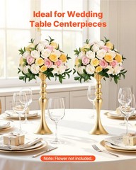 VEVOR 16 PCS Wedding Flower Vase 15in Tall Crystal Table Centerpieces Gold