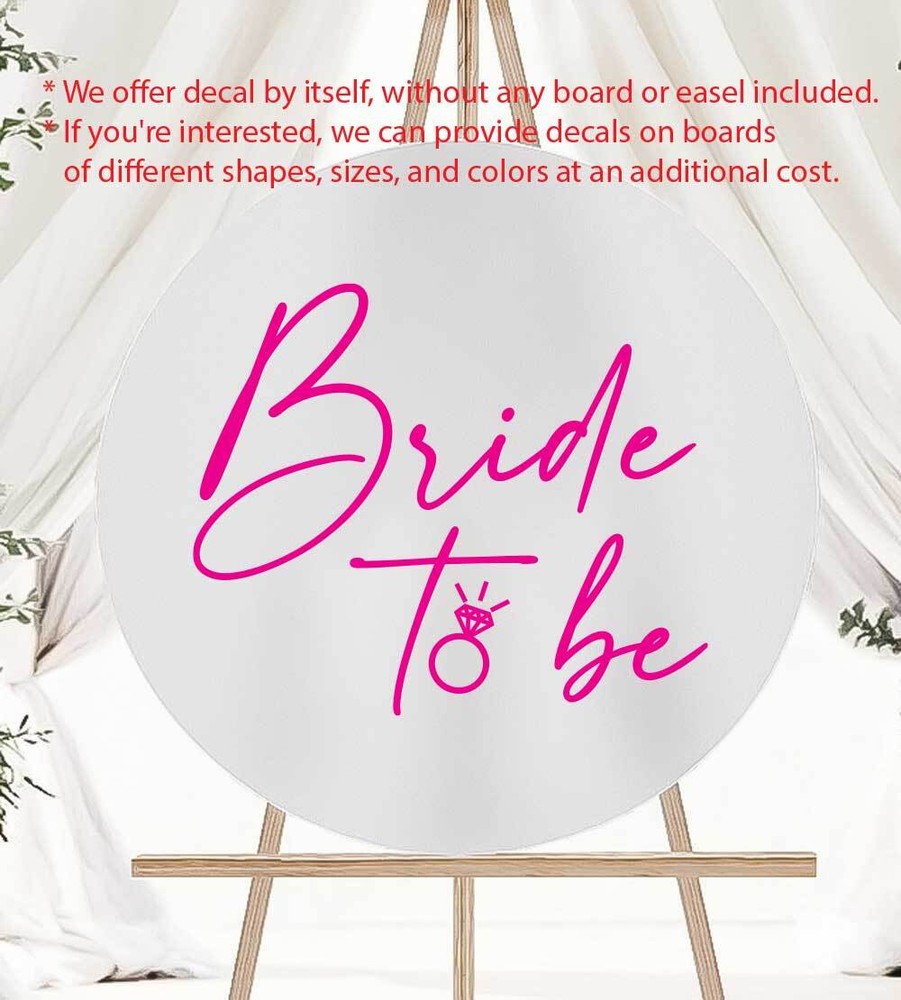 Miss to Mrs Bride to be Wedding Sign Sticker Decal Bridal Shower Minimal Script