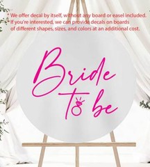 Miss to Mrs Bride to be Wedding Sign Sticker Decal Bridal Shower Minimal Script