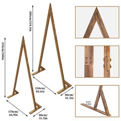 2PCS Rustic Wooden Wedding Arch Stand Background Flower Balloon Banquet Archway