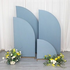 4 Matte DUSTY BLUE Fitted Spandex Half Moon Wedding Arch Backdrop STAND COVERS