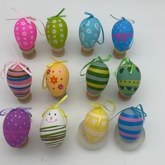 24 Count 6cm Vibrant Plastic Easter Eggs for Hanging For Party Decorations