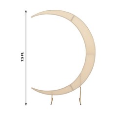7.5 ft BEIGE Fitted Spandex Half Crescent Moon Arch BACKDROP STAND Cover