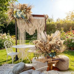 Macrame Arch Bohemian Macrame Wedding Backdrop Decor Home Geometric Fiber Art