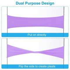 10Pcs 14×5″ Stretch Chair Sashes Bow Sash Elastic Chair Band Sashes Light Purple