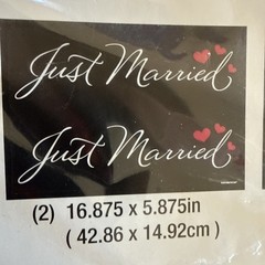 His and Hers 8 just married car and window signs