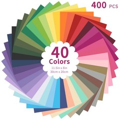Outuxed 400 Sheets Tissue Paper Bulk for Gift 11.5in x 8in、400pcs, 40colors