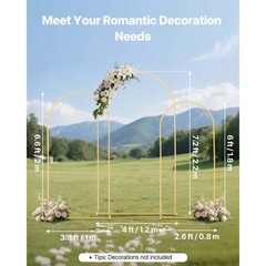 Uimoso Metal Arch Backdrop Stand 7.2/6.6/6 ft 3 PCS for Weddings and Events