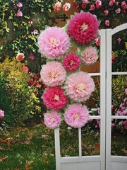 Pink Paper Flower Wedding Centerpiece Birthday Party Backdrop Nursery Room Wa…