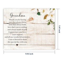 SUNBMO Wedding Picture Frame Gift for Grandma from Bride, white