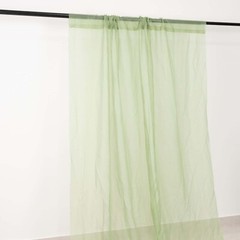 5ft x 32ft SAGE GREEN Premium Chiffon Sheer Backdrop CURTAIN PANEL Drape Party