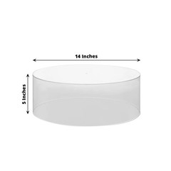 14 in Clear Round Acrylic CAKE STAND Display Box Pedestal Riser Party Events