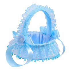 Ribbon Bowknot Flower Girl Basket for Wedding Floral Arrangement Anniversary
