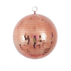 2 Rose Gold 10″ wide Glass Mirror Balls Ornaments Party Wedding Home Decorations