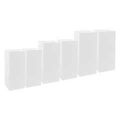 6Pc White Metal Display Pedestal Stands,Cuboid Freestanding Retail Display Riser