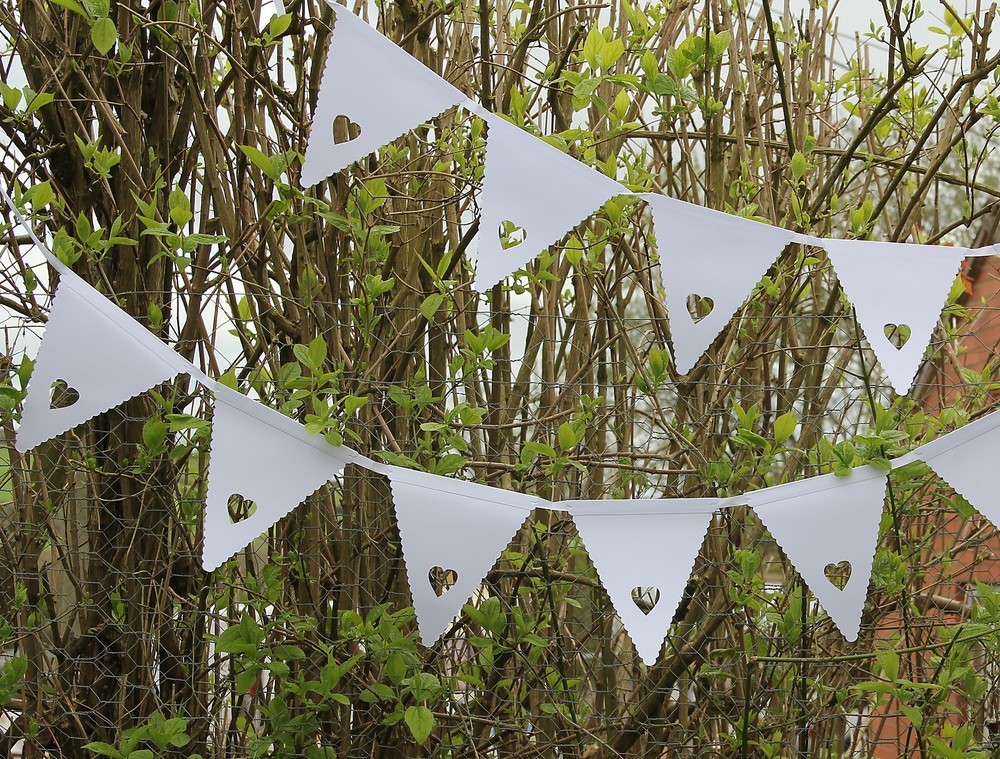 Heart Bunting Banner Garland Wedding Party Christening Decoration Multi Colours